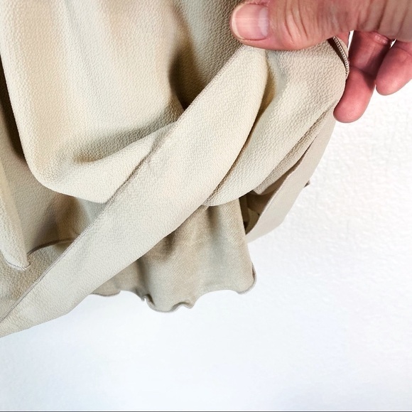 Ornella B Taupe Cap Sleeve Drop Waist Dress Size L - Picture 6 of 9